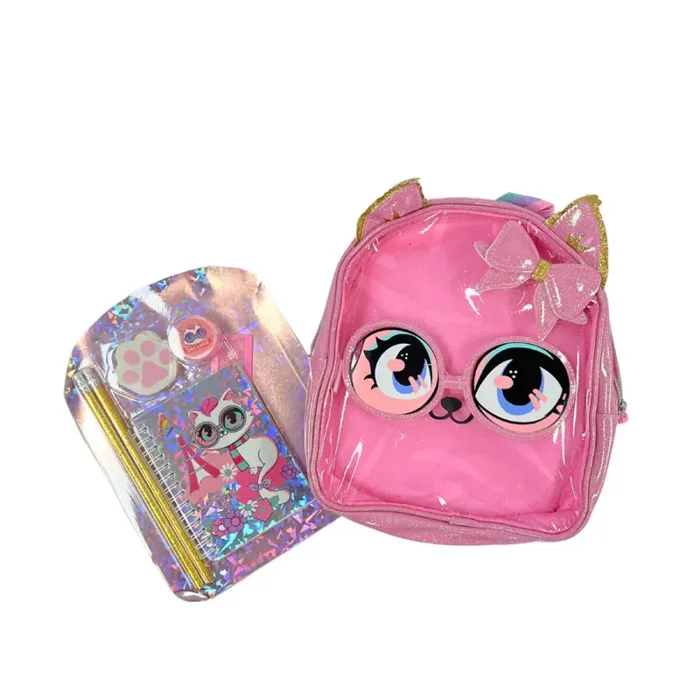 کوله پشتی مهدکودک وست VEST با لوازم طرح گربه کد P/U2090/B