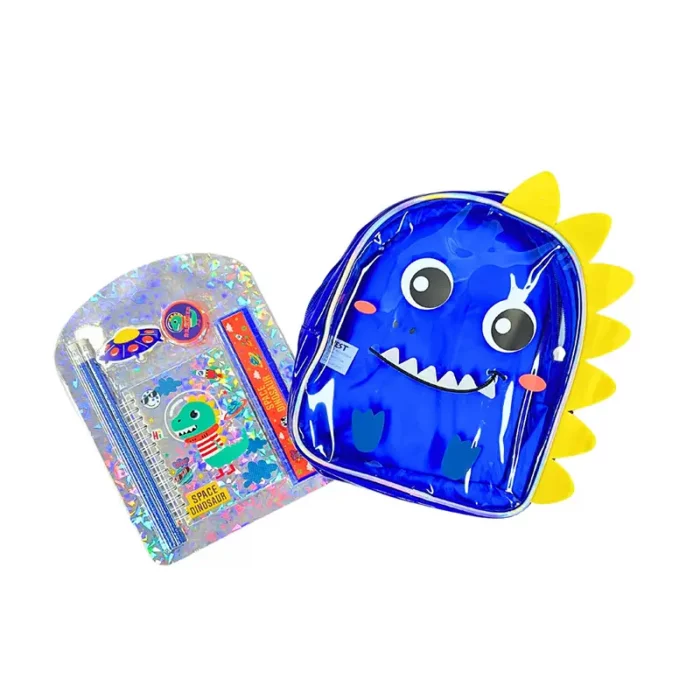 کوله پشتی مهدکودک وست VEST با لوازم طرح دایناسور کد P/U2090/A