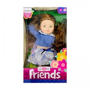 عروسک زیبا با لباس بافت آبی مدل 61346