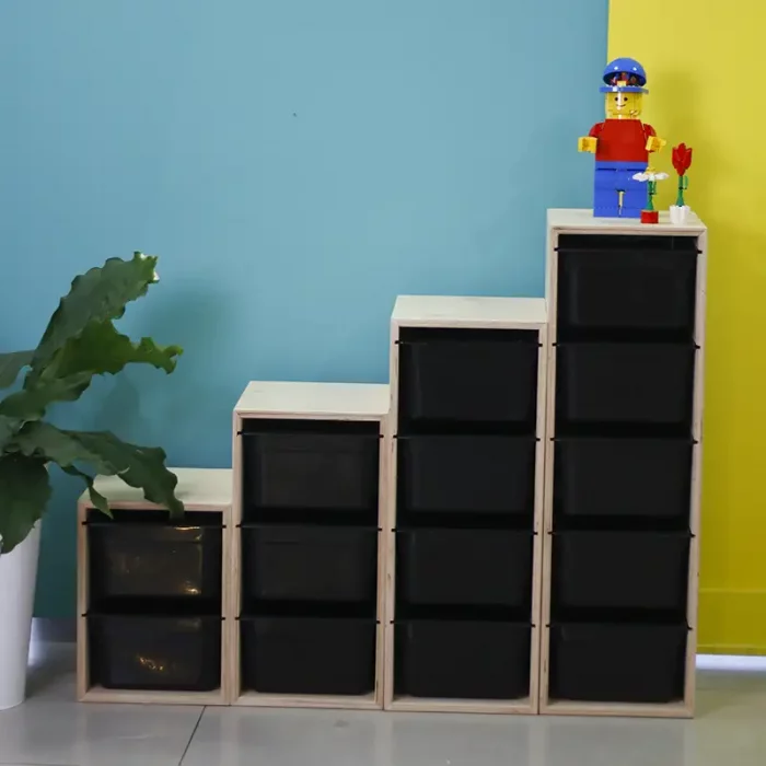 قفسه اسباب بازی و نظم دهنده کودکان باکس مشکی تکی کد 6118640