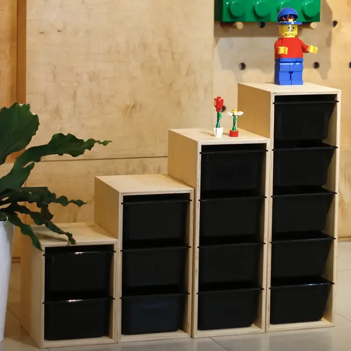 قفسه اسباب بازی و نظم دهنده کودکان باکس مشکی تکی کد 6118640