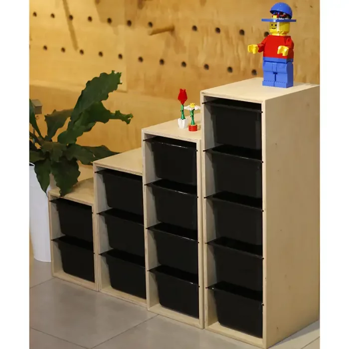 قفسه اسباب بازی و نظم دهنده کودکان باکس مشکی تکی کد 6118640