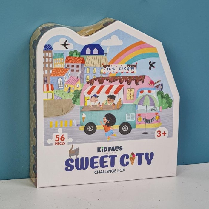 پازل کودک 56 تکه مدل بستنی KID FANS SWEET CITY کد KS2447