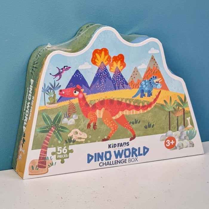 پازل کودک 56 تکه مدل دایناسور KID FANS DINO WORLD کد KS2440