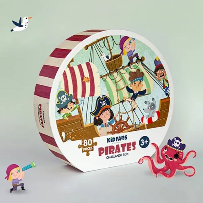 پازل کودک 80 تکه مدل دزدان دریایی KID FANS PIRATES کد KS2443