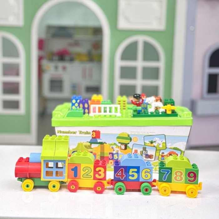 اسباب بازی لگو سطلی 75 تکه مدل قطار اعداد کد 188211