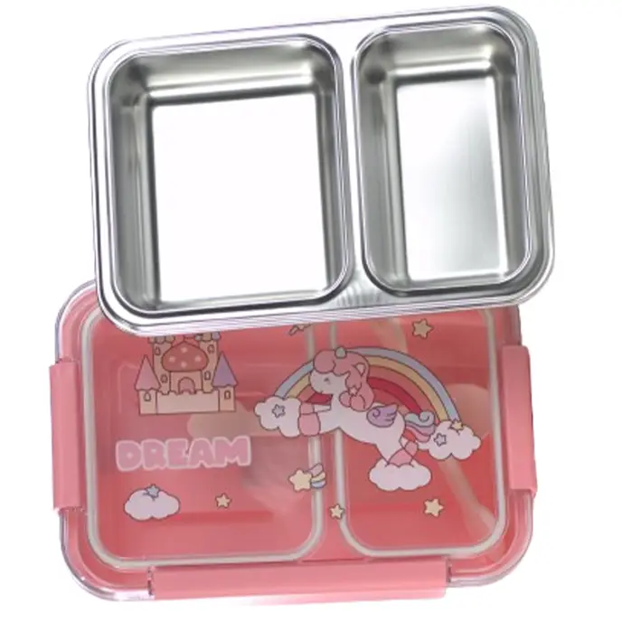 لانچ باکس واشر دار کودک 2 قسمتی طرح دار کد 6358