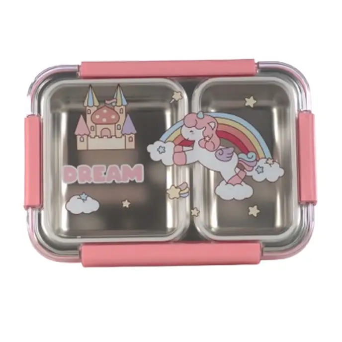 لانچ باکس واشر دار کودک 2 قسمتی طرح دار کد 6358