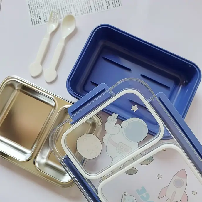 لانچ باکس واشر دار کودک 2 قسمتی طرح دار کد 6358