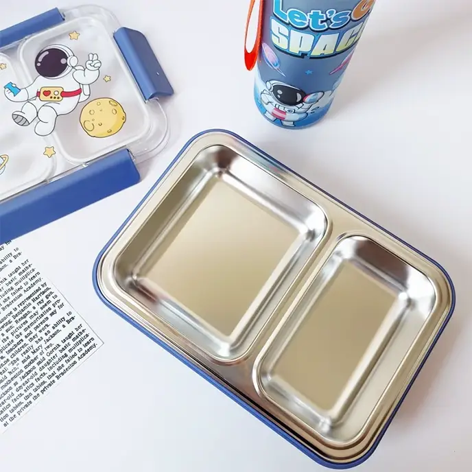 لانچ باکس واشر دار کودک 2 قسمتی طرح دار کد 6358