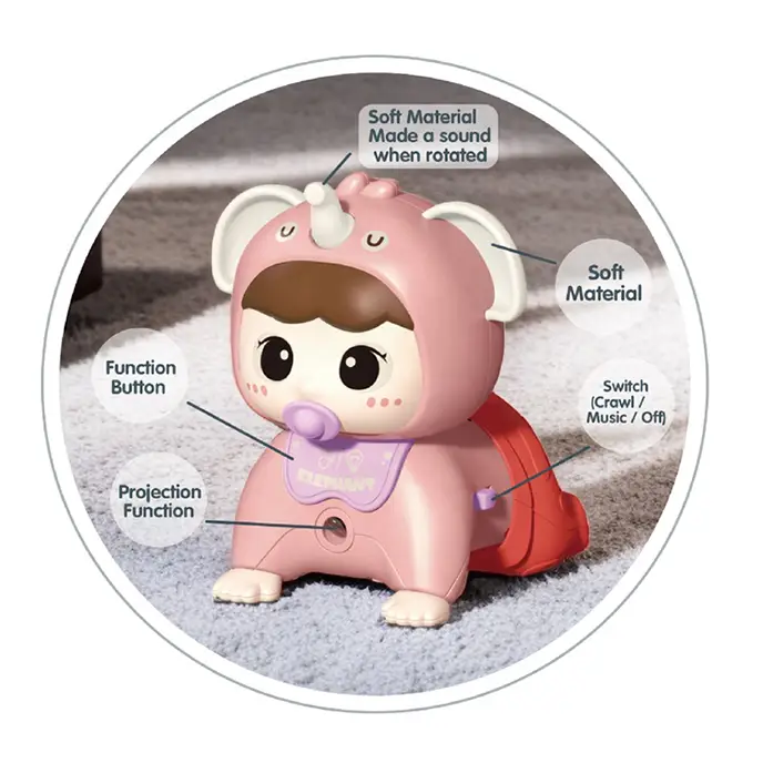 عروسک نوزاد موزیکال چهار دست و پا کد 6047