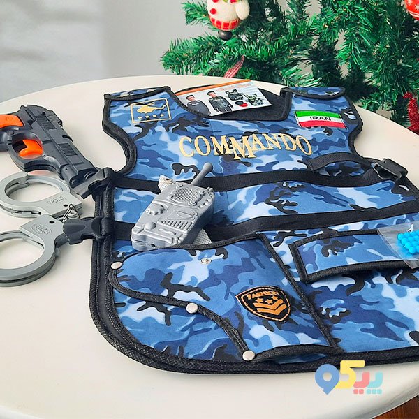 لباس مشاغل کودک جلیقه کماندویی آبی کودک مدل 7534