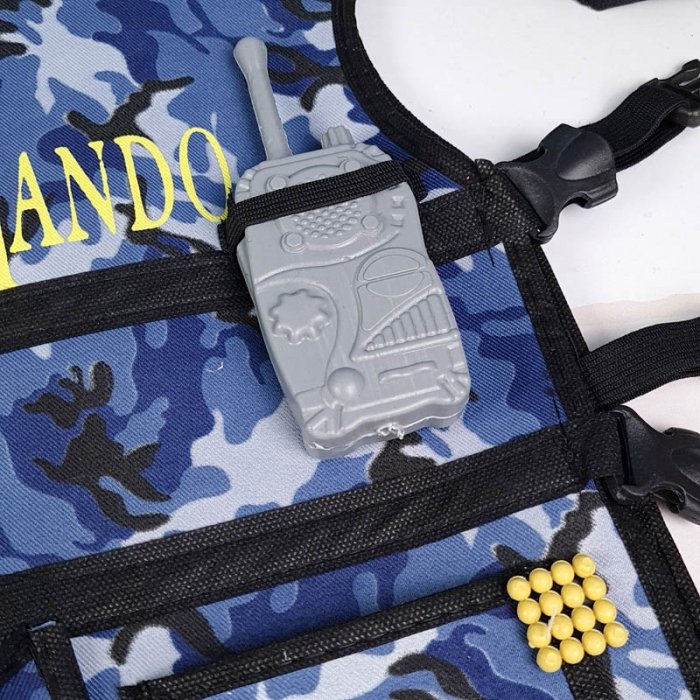 لباس مشاغل کودک جلیقه کماندویی آبی کد 7534