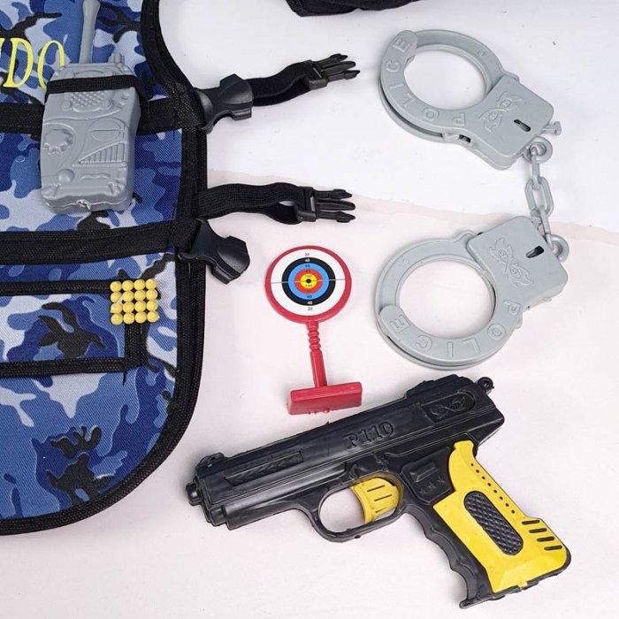 لباس مشاغل کودک جلیقه کماندویی آبی کد 7534