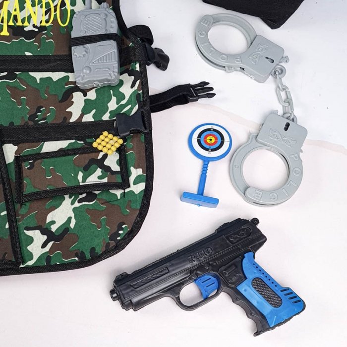 لباس مشاغل کودک جلیقه کماندویی سبز کد 75340