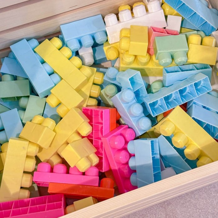 بلوک خانه سازی کودک 3 کیلویی رنگ پاستلی کد BK3PA