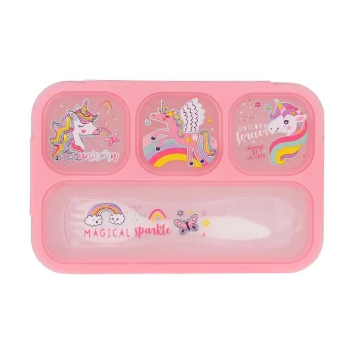 لانچ باکس 4 قسمتی واشر دار وست VEST طرح یونیکورن کد P/U2088/D