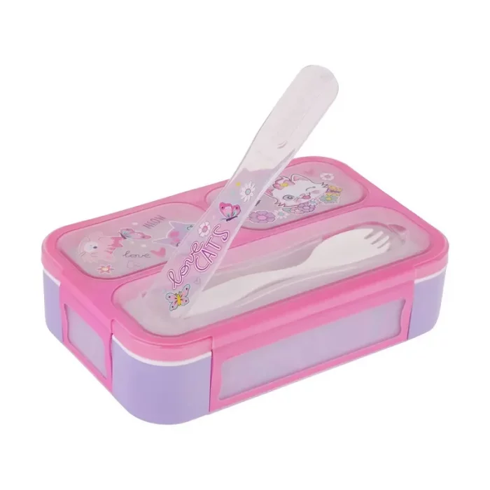 لانچ باکس 3 قسمتی وست VEST طرح گربه کد P/U2088/A