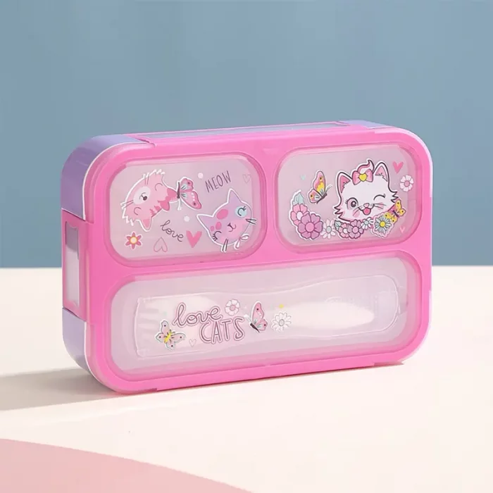 لانچ باکس 3 قسمتی وست VEST طرح گربه کد P/U2088/A