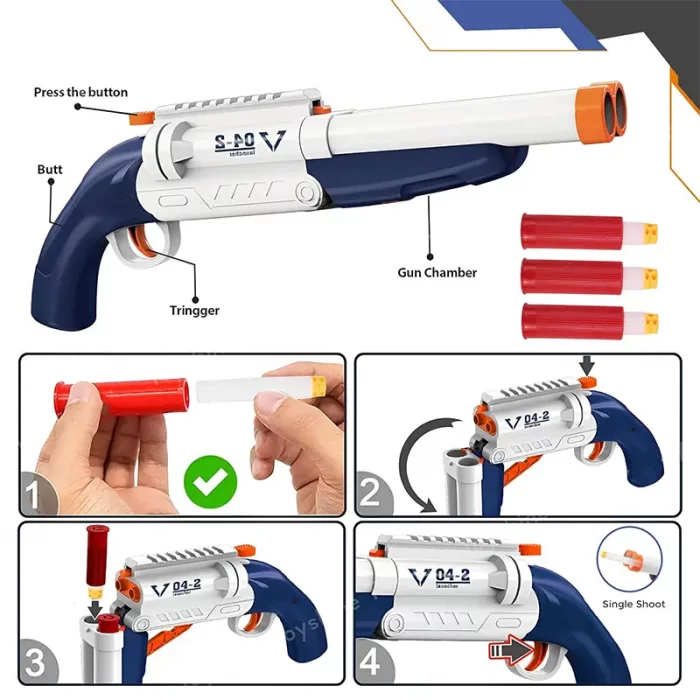 تفنگ اسباب بازی کودک دو لول SUPER GUN کد 9950