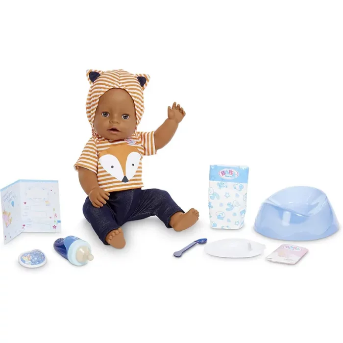 عروسک دخترانه جیشی BABY BORN با لوازم پسر با لباس روباه کد 916816