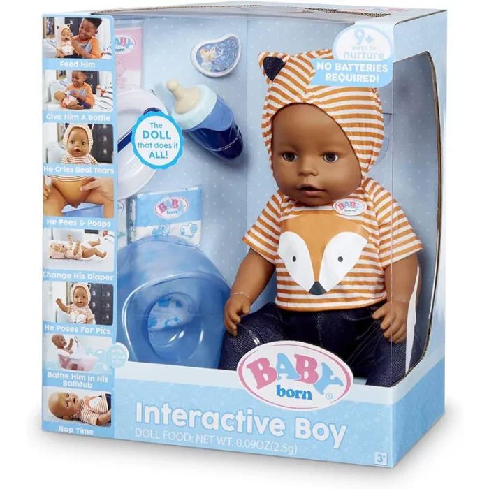 عروسک دخترانه جیشی BABY BORN با لوازم پسر با لباس روباه کد 916816