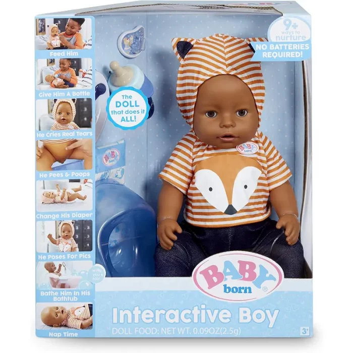 عروسک دخترانه جیشی BABY BORN با لوازم پسر با لباس روباه کد 916816