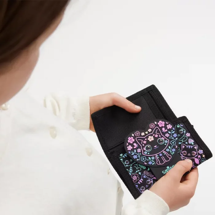 کیف پول کودک اسمیگل طرح گربه مشکی کد 74572