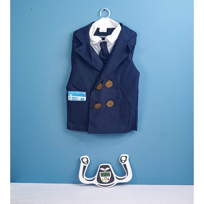 لباس مشاغل کودک مدل خلبان مشکی کد 0995