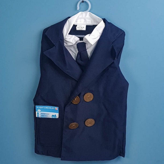 لباس مشاغل کودک مدل خلبان مشکی کد 0995