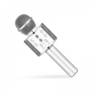 میکروفون اسباب بازی  اسپیکر دار نقره ای مدل 858