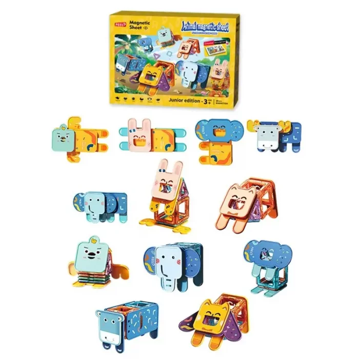 اسباب بازی کاشی های مغناطیسی حیوانات 50 تکه فیلو FEELO کد FL1505