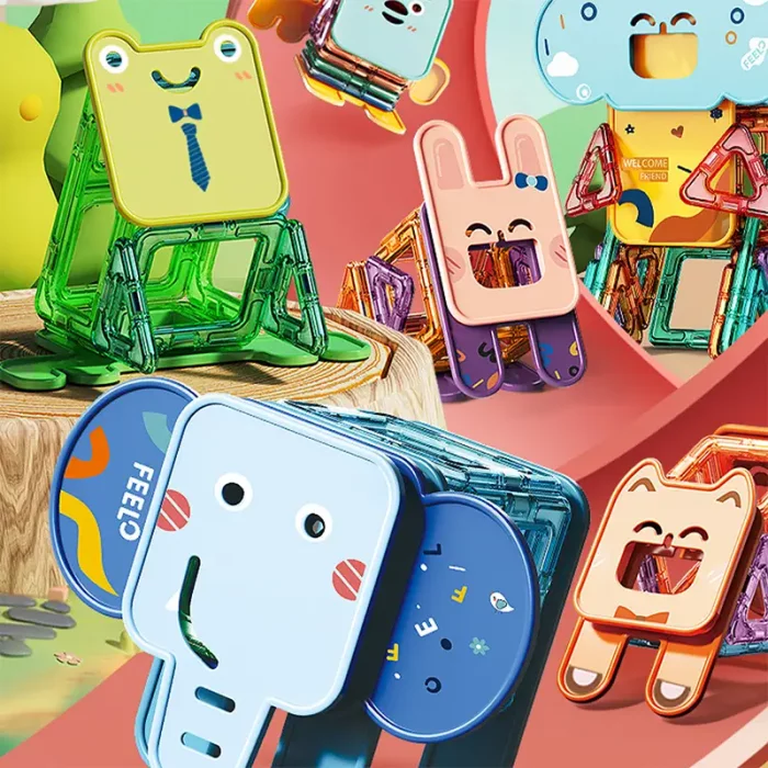 اسباب بازی کاشی های مغناطیسی حیوانات 50 تکه فیلو FEELO کد FL1505