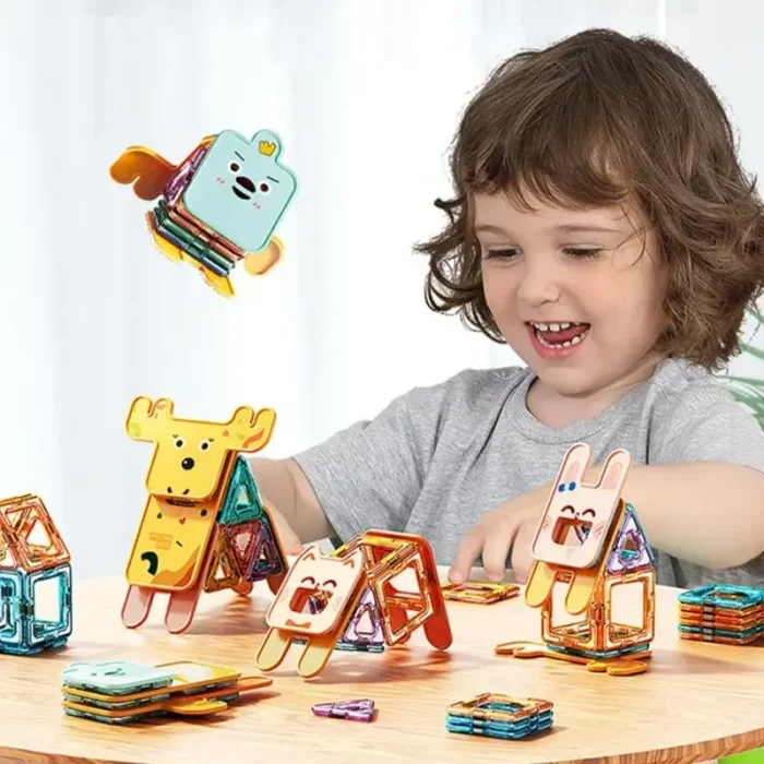 اسباب بازی کاشی های مغناطیسی حیوانات 50 تکه فیلو FEELO کد FL1505