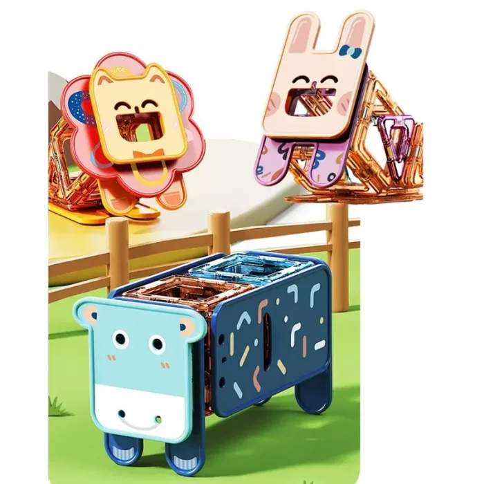 اسباب بازی کاشی های مغناطیسی حیوانات 50 تکه فیلو FEELO کد FL1505