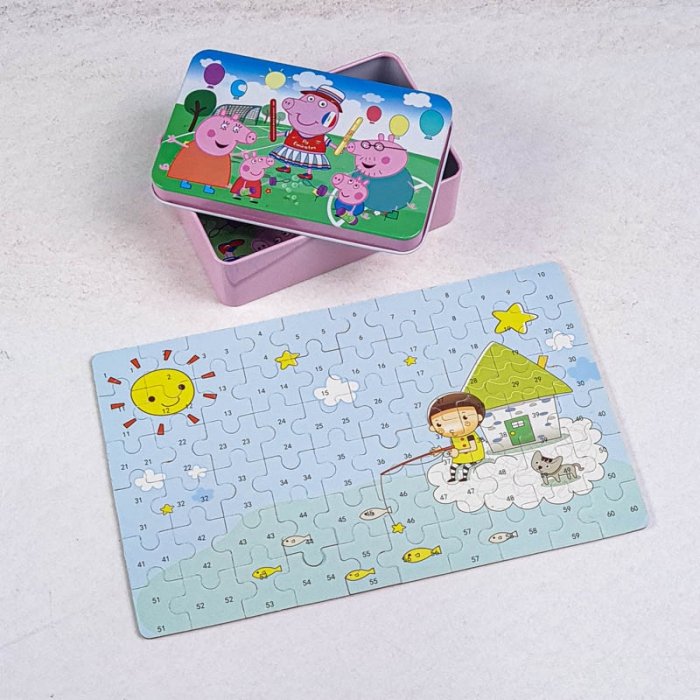 پازل پپا پیگ قوطی فلزی 60 تکه کد jd6035