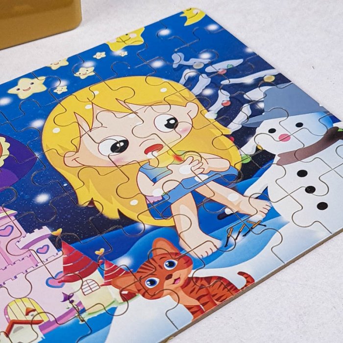 پازل دختر کبریت فروش قوطی فلزی 60 تکه کد jd6015