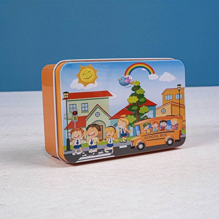 پازل اتوبوس مدرسه قوطی فلزی 60 تکه کد jd6068