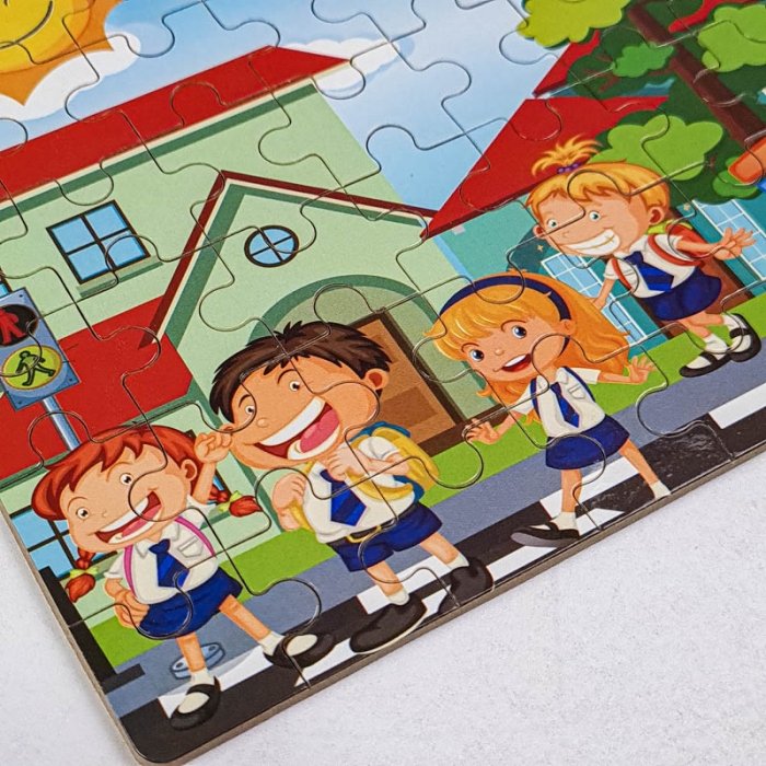 پازل اتوبوس مدرسه قوطی فلزی 60 تکه کد jd6068