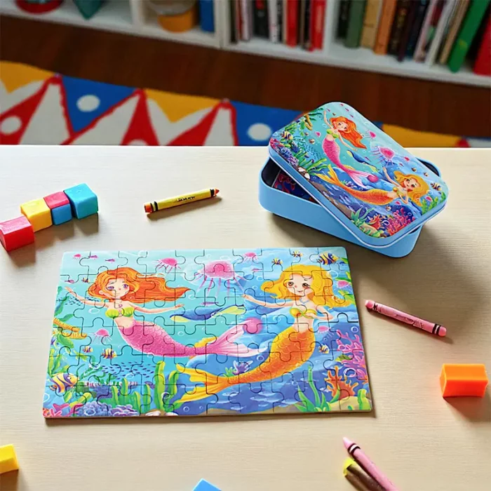 پازل پری دریایی قوطی فلزی 60 تکه کد jd6076