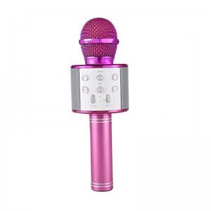 میکروفن اسباب بازی اسپیکر دار صورتی مدل 858