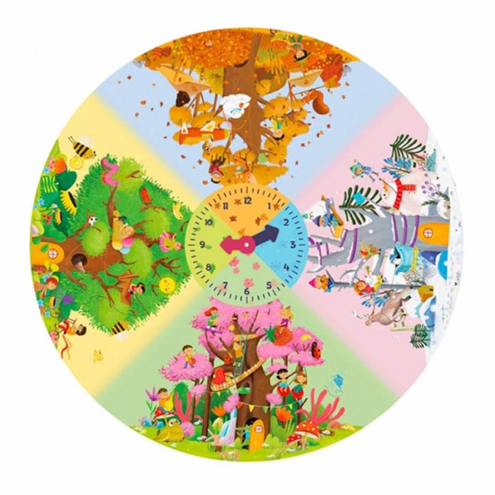 پازل کودک 109 تکه مدل ساعت KID FANS SEASON CLOCK کد KS2411