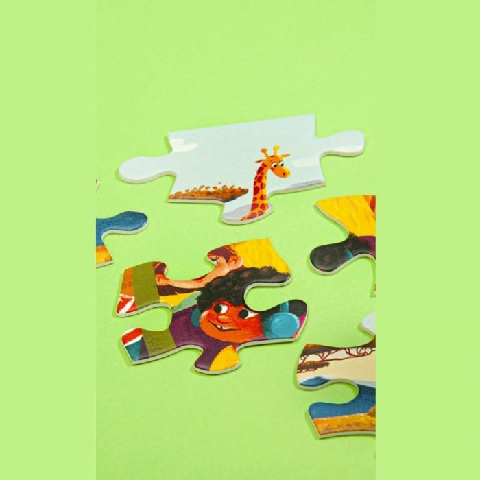 پازل کودک 56 تکه مدل آفریقا KID FANS AFRICA TOUR کد KS2438