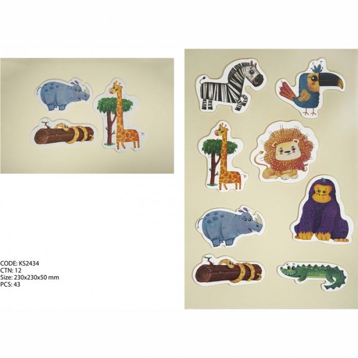 پازل کودک 43 تکه مدل جنگل KID FANS JUNGLE  کد KS2434