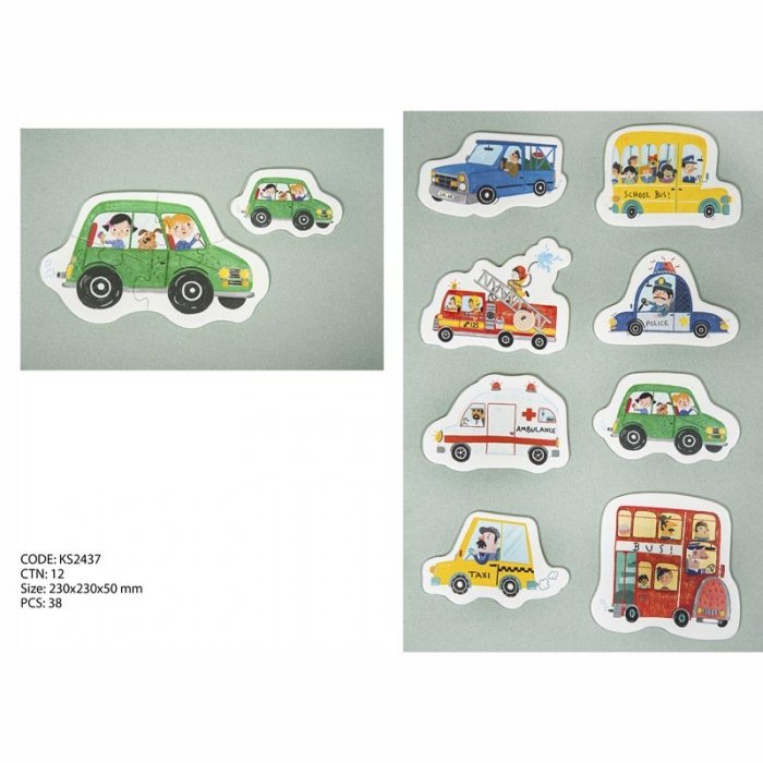 پازل کودک 38 تکه مدل ترافیک KID FANS TRAFFIC JAM کد KS2437
