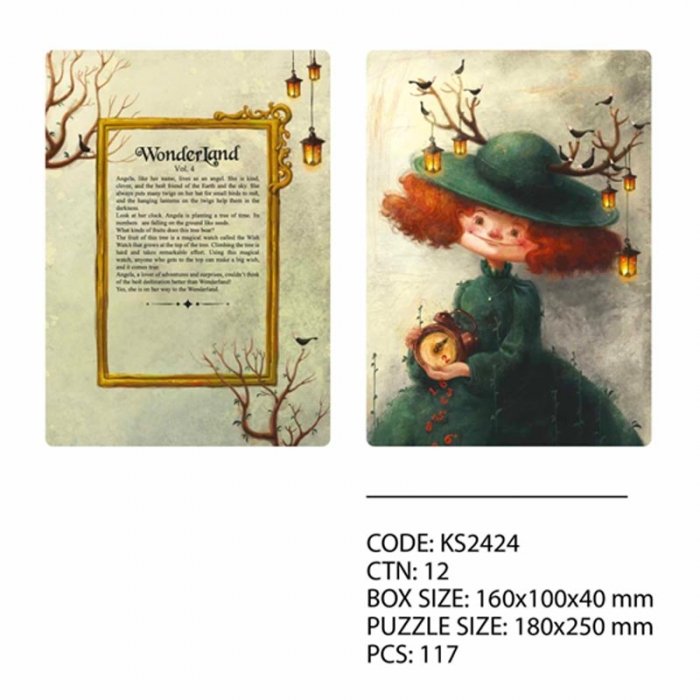 پازل کودک KID FANS مدل دختر Wonder Land RED HAIRED GIRL کد KS2424