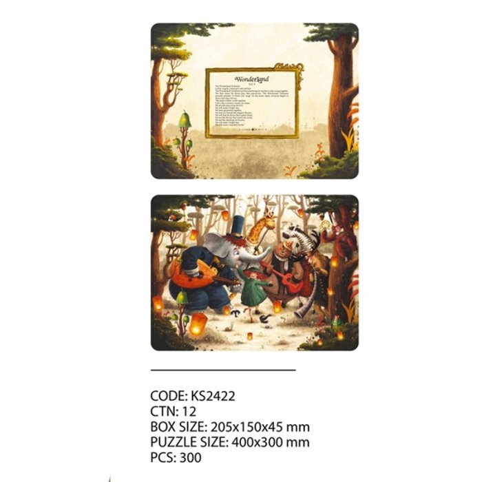 پازل کودک KID FANS مدل موسیقی در جنگل Wonder Land MUSICIAN IN JUNGLE کد KS2422