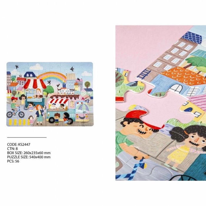 پازل کودک 56 تکه مدل بستنی KID FANS SWEET CITY کد KS2447