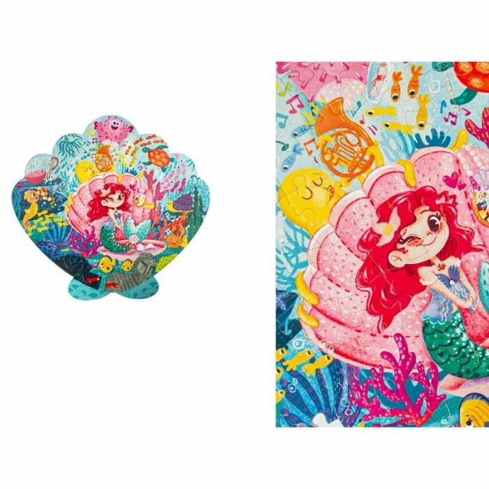 پازل کودک 80 تکه مدل پری دریایی KID FANS TINY MERMAID کد KS2442
