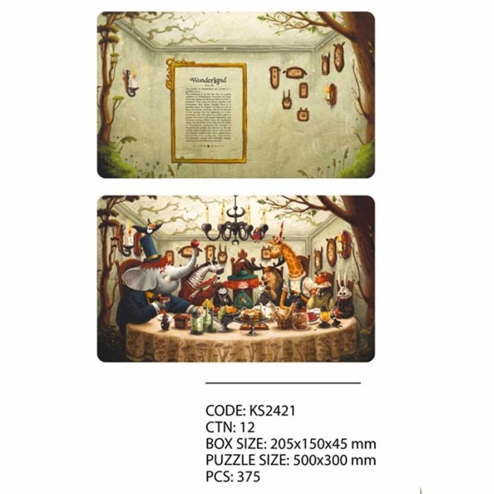 پازل کودک KID FANS مدل میز شام Wonder Land GOODBYE DINNER کد KS2421